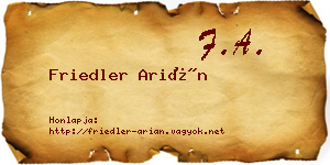 Friedler Arián névjegykártya